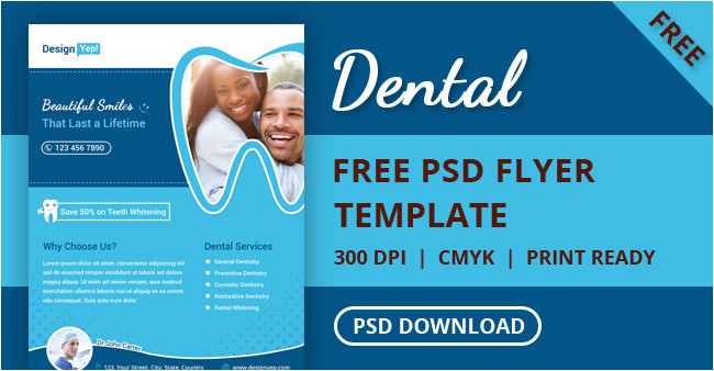 free dental flyer psd template
