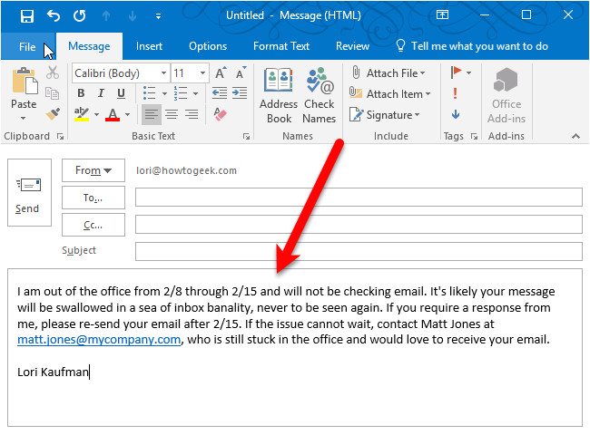 Do Not Reply to This Email Template How to Set Up An Out Of Office Reply In Outlook for Windows