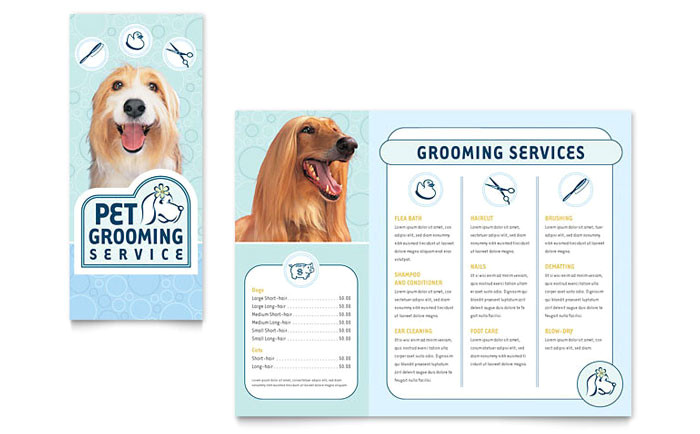 pet grooming service brochure template design gb0050101