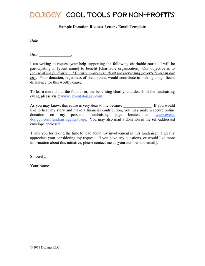 donation request letter email template