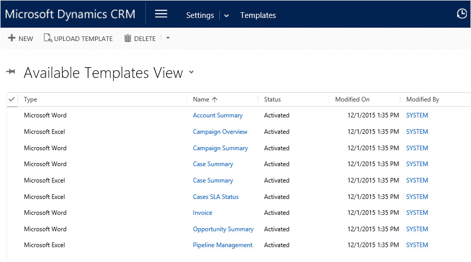 creating document templates for dynamics crm 2016