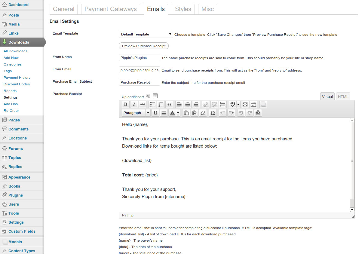 the new email template system