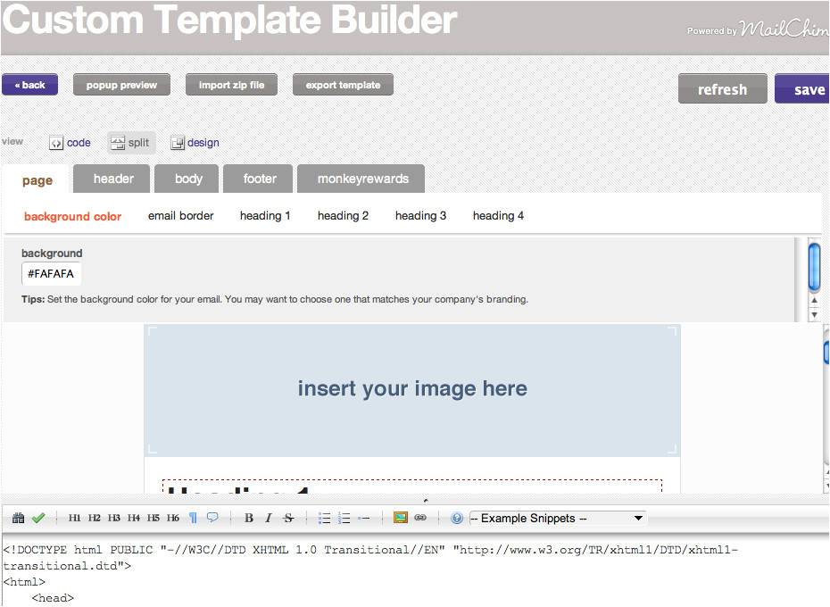 a method to edit html email templates easily