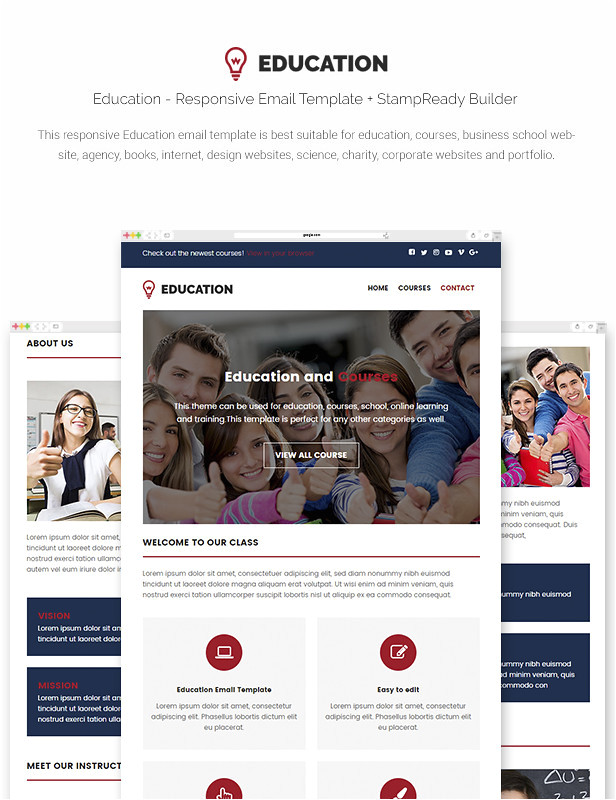 Education Email Templates Education Responsive Email Template Stampready Builder