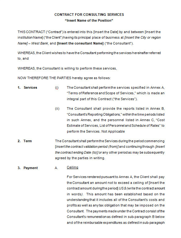 Educational Consultant Contract Template 17 Consulting Contract Templates Docs Pages Free