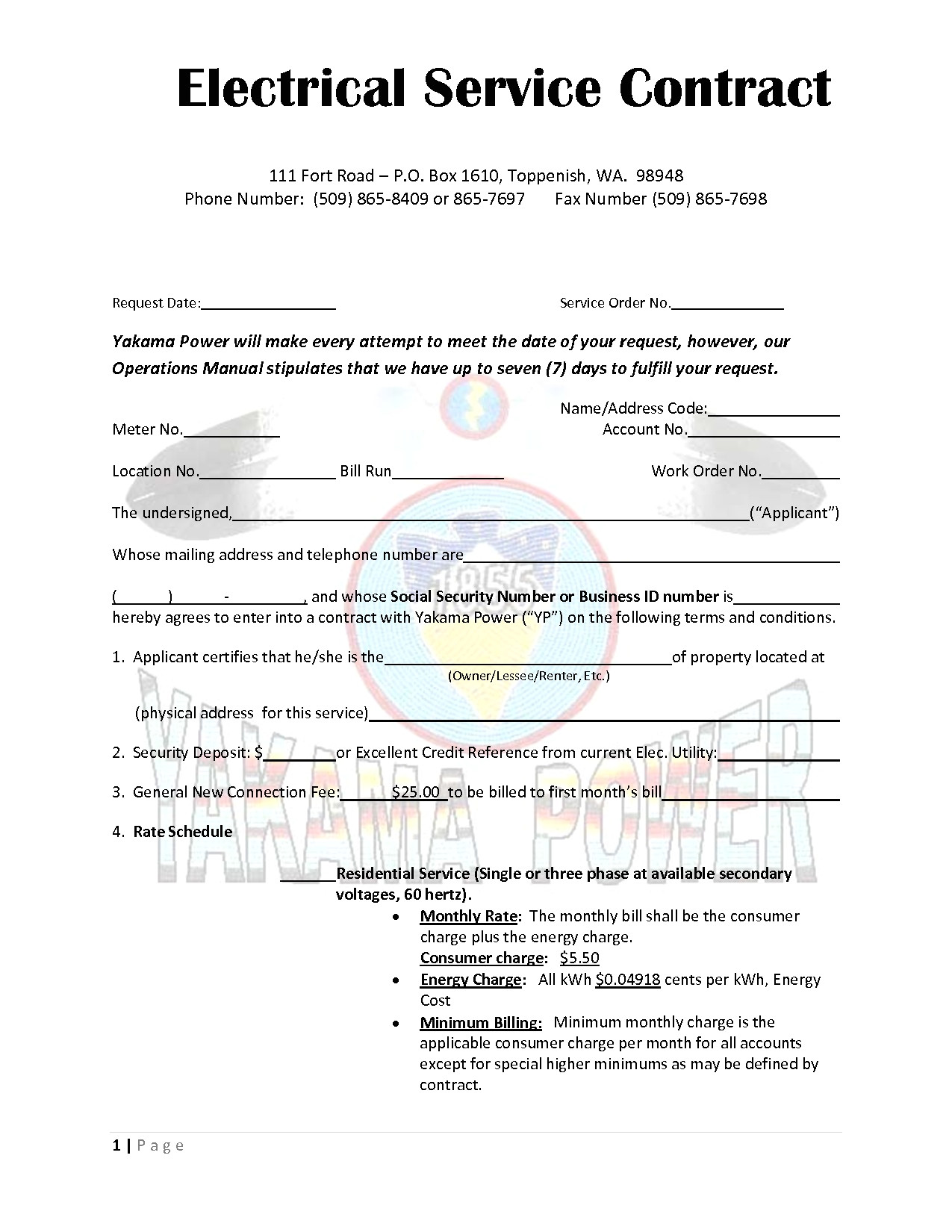 29563 electrical contractor service agreement template