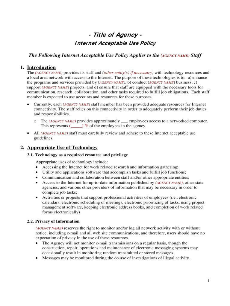acceptable use policy template