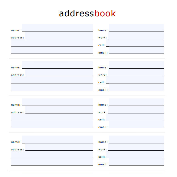 address book example