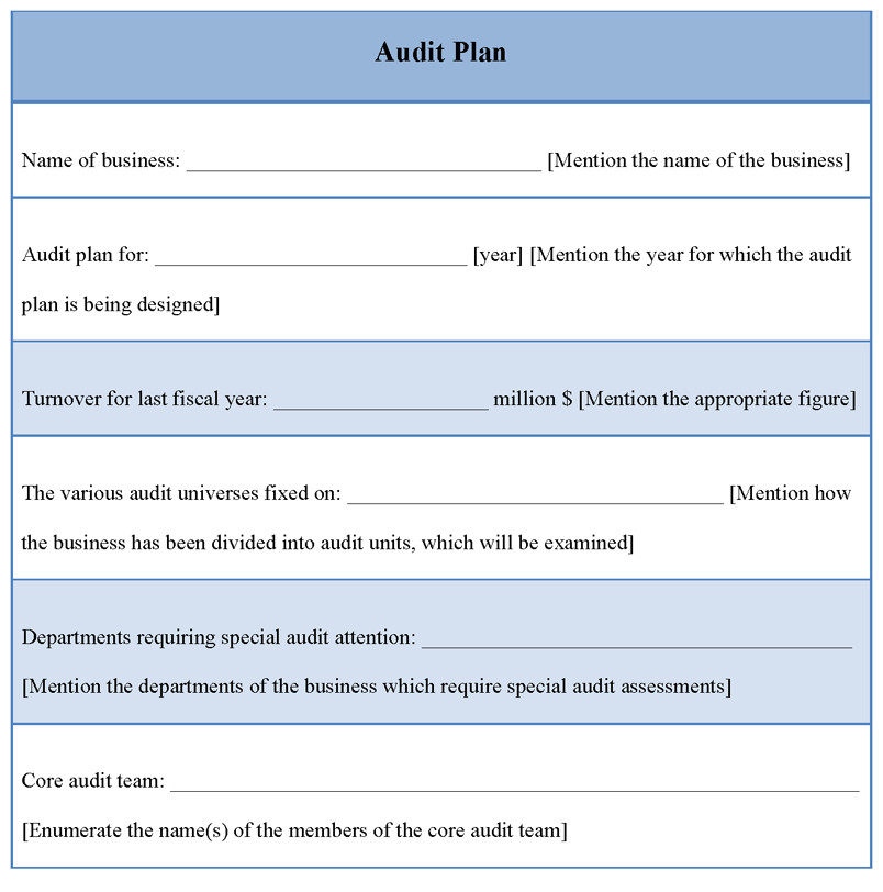 audit plan template