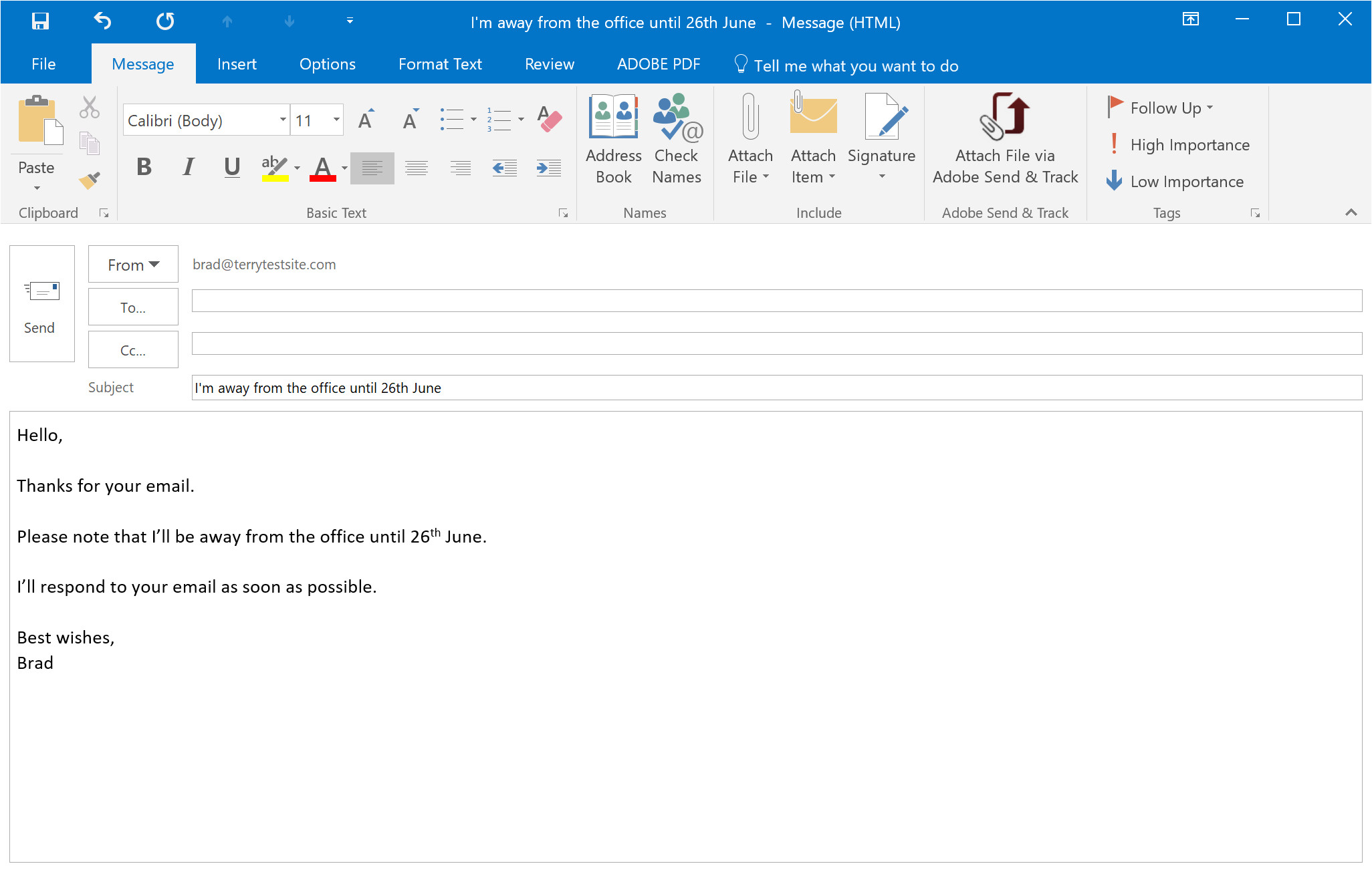 send automatic email reply outlook