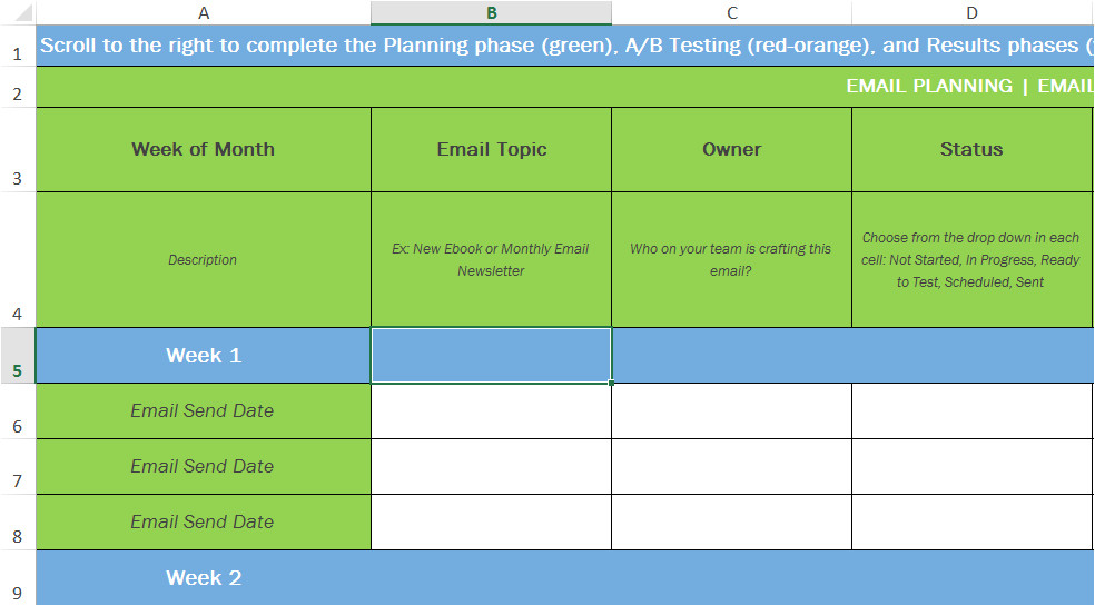 plan email marketing campaigns free template