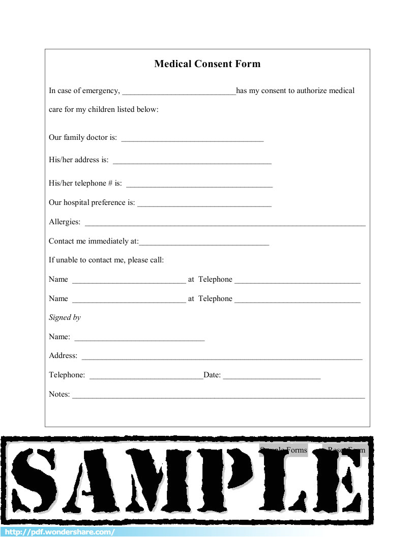 medical consent pdf template download