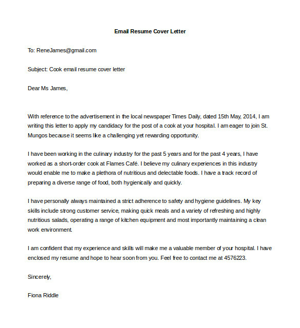 sample cover letter experienced