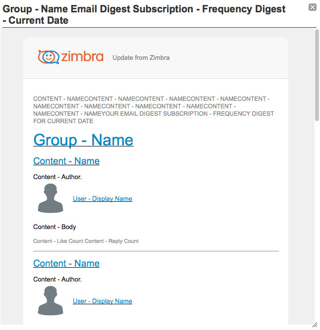 Email Digest Template Customize the Email Digest Template User Documentation