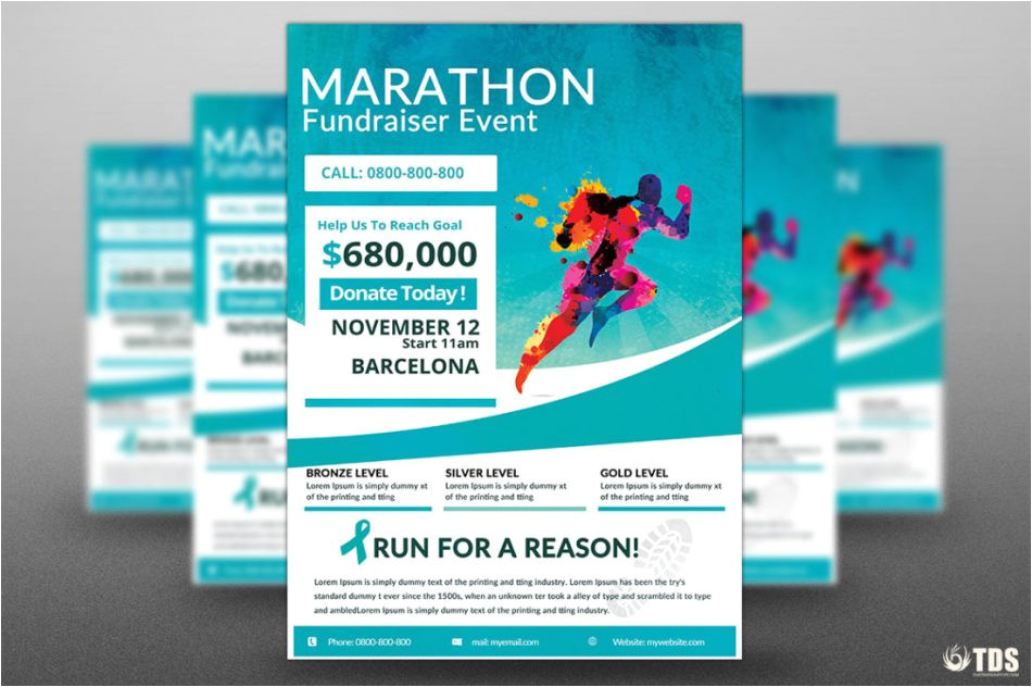 Email Flyer Templates Photoshop Marathon Fundraiser Photoshop Flyer Template