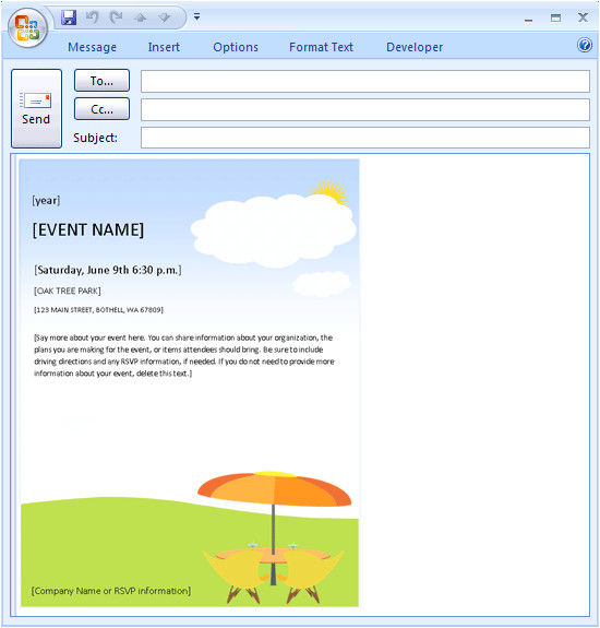 email message summer event invitation 53