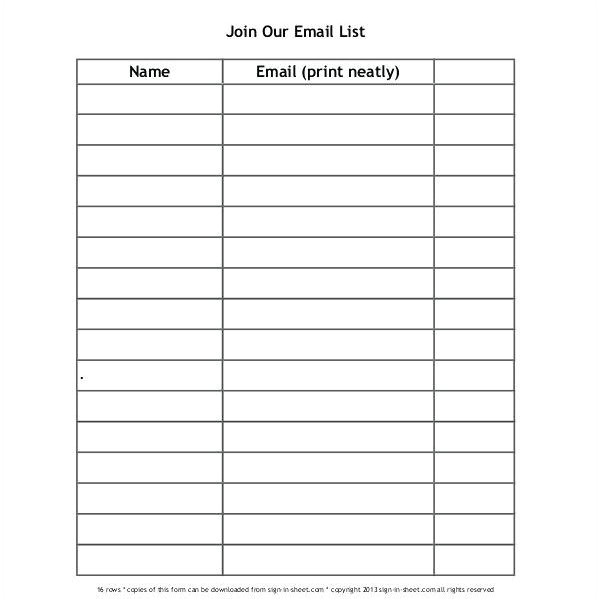 sign in sheet name and email blank sign in sheet template band inside blank name list