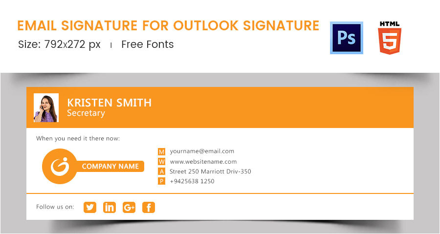 Email Signature Template Size 96 Responsive Email Signatures Free Premium Templates