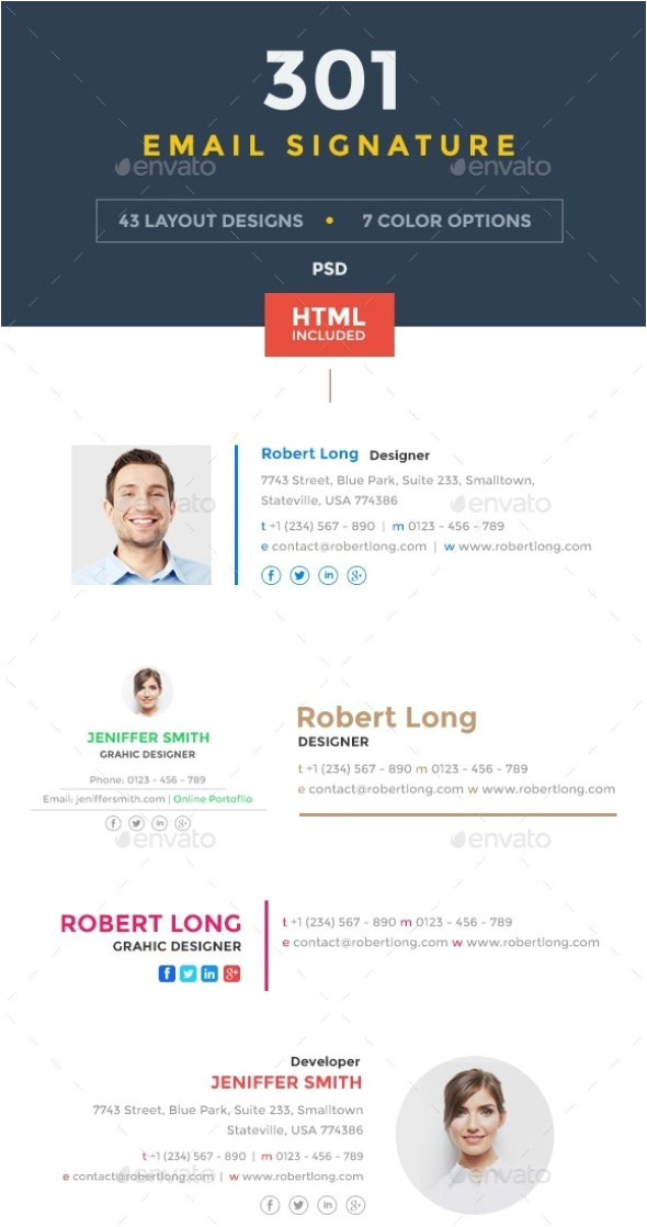20 best email signature templates psd html download