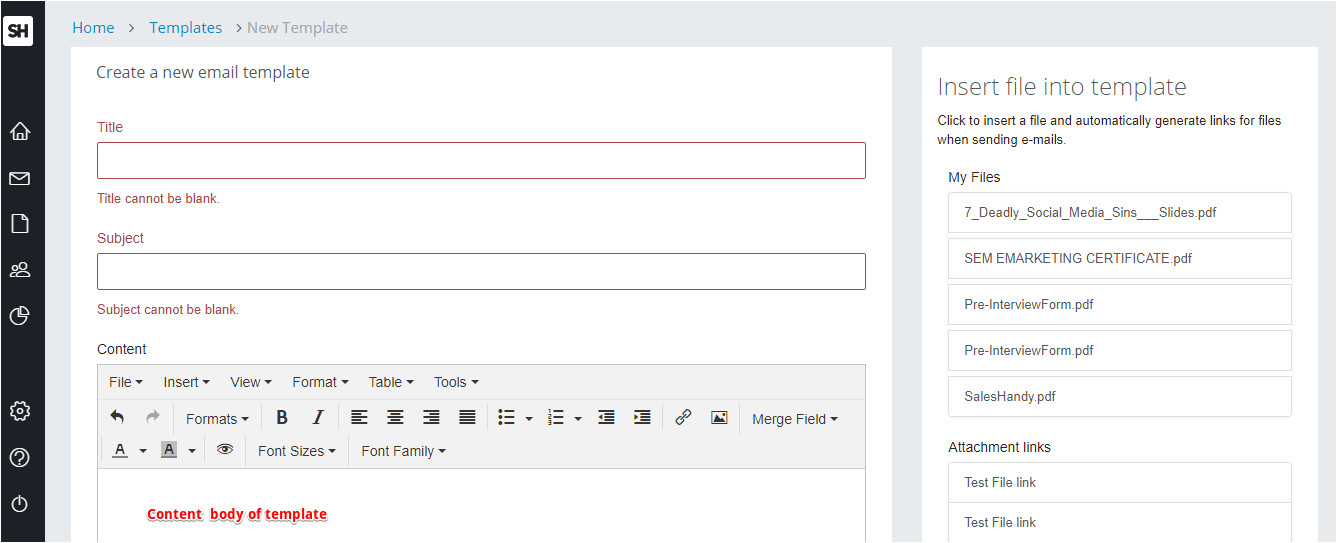 outlook email template