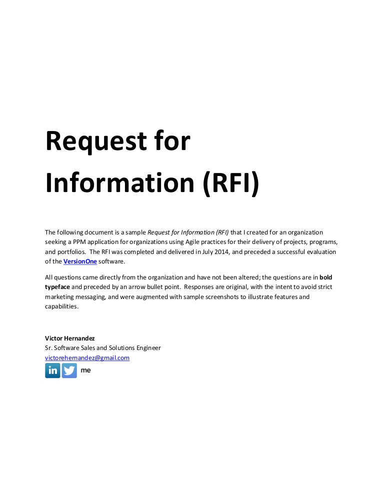 sample request for information rfi document
