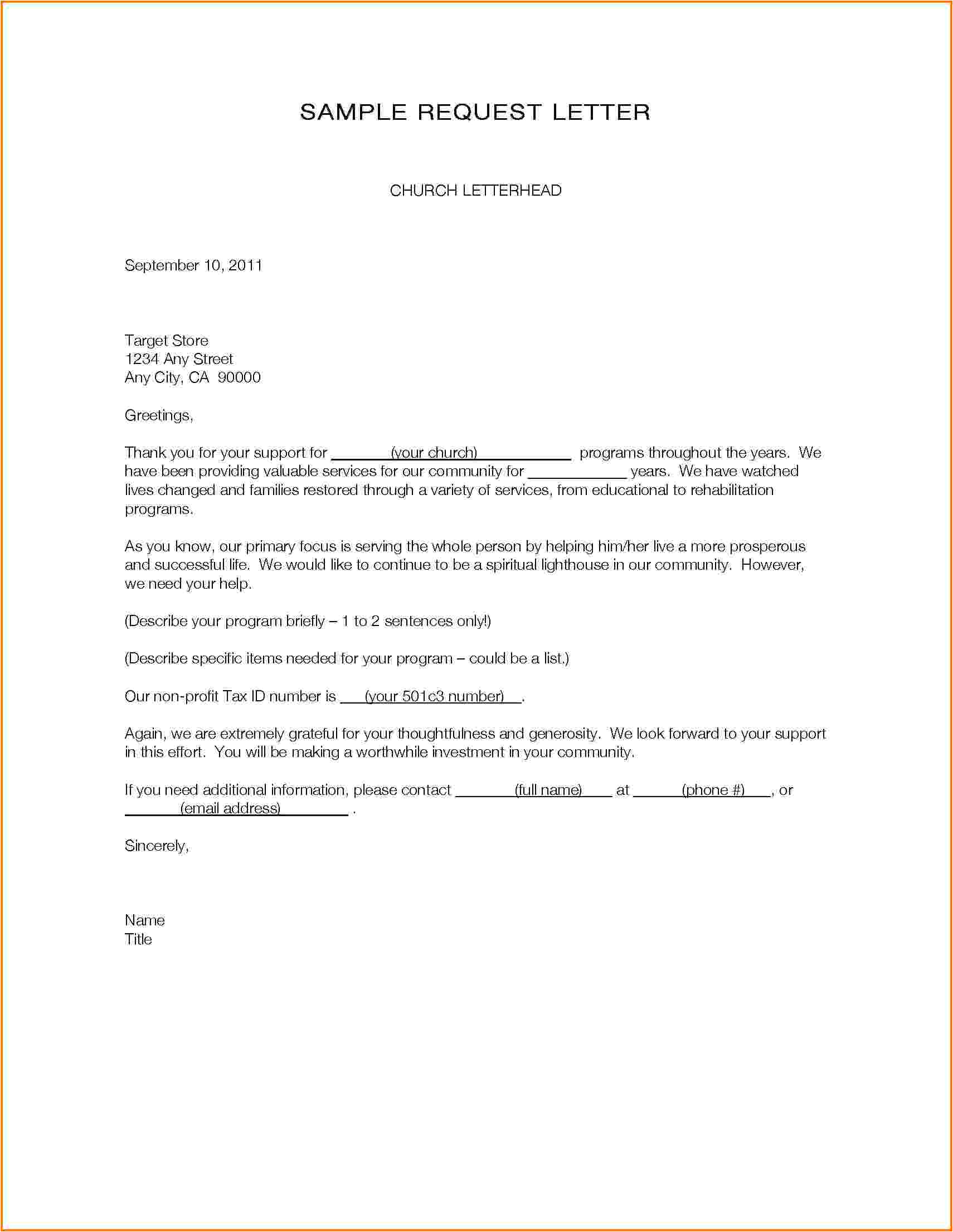 sample letter of request for information