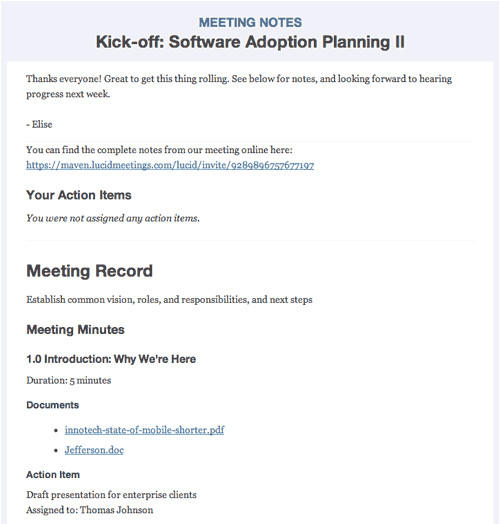 requests invitations follow up meeting email in lucid meetings