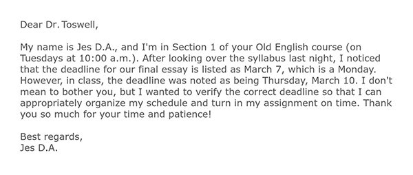 how to email a professor en