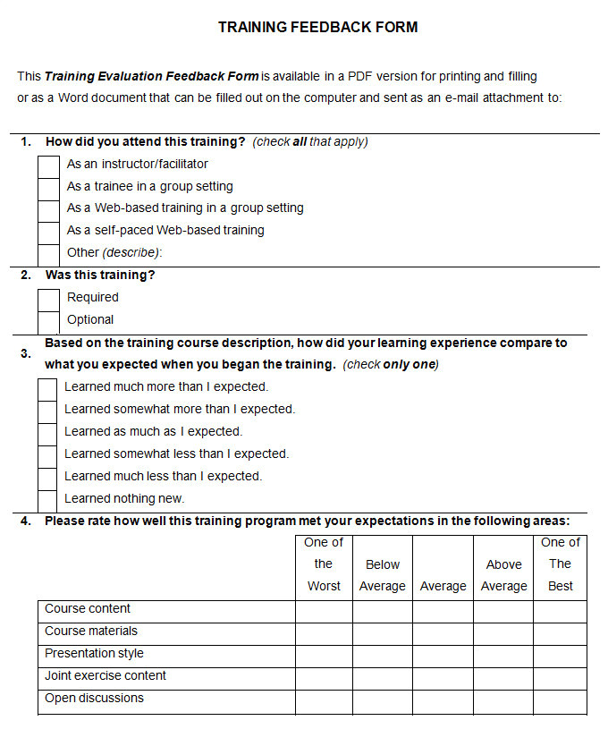 hr feedback form