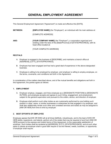 employment agreement general d545