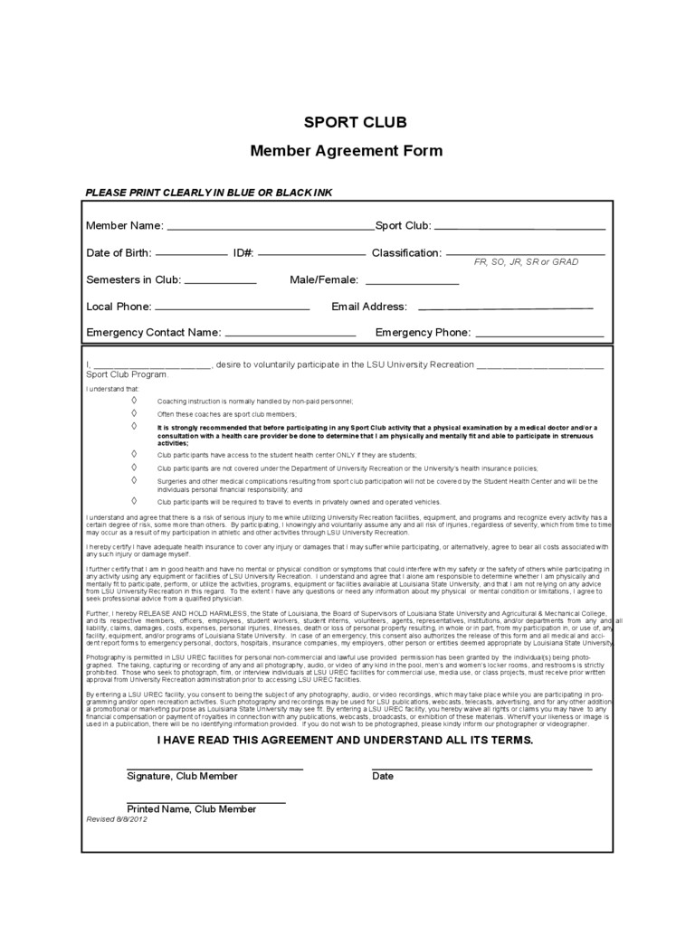 sports contract template