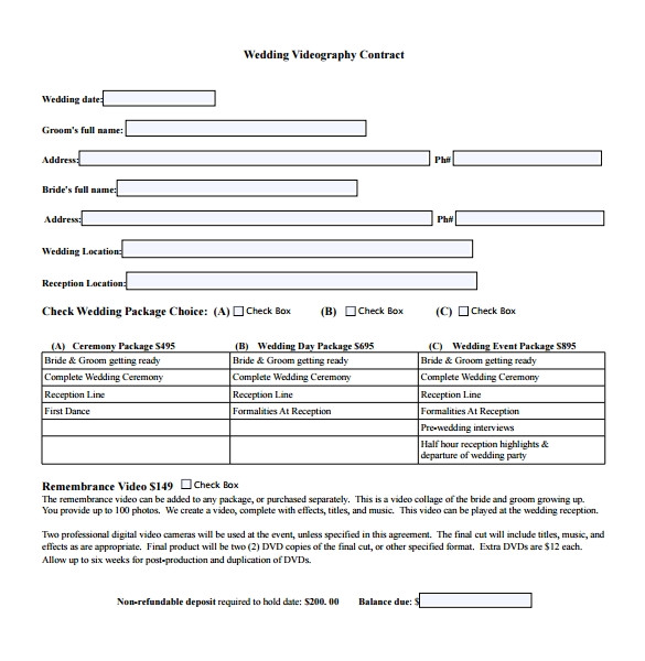 videography contract template