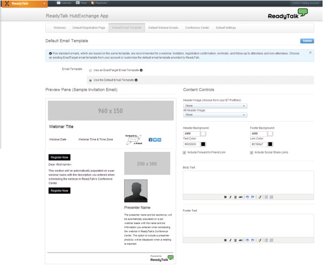 readytalk for exacttarget application now available on exacttargets hubexchange