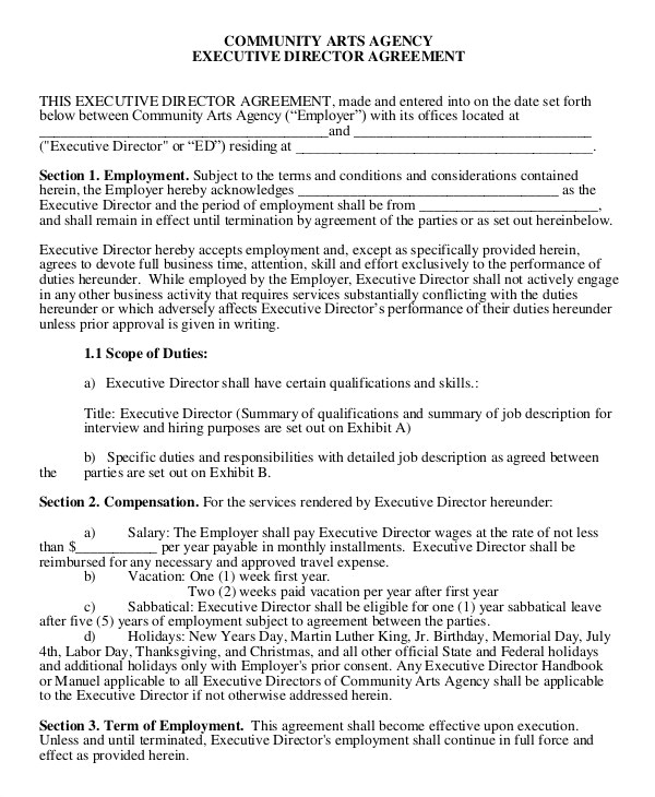 employment agreement template
