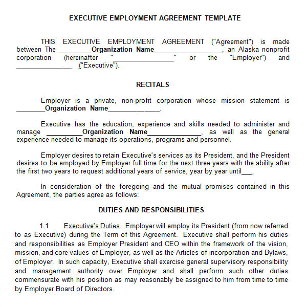 executive agreement template