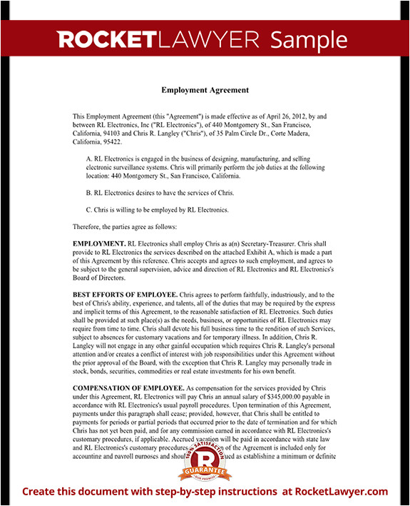 executive employment agreement rl