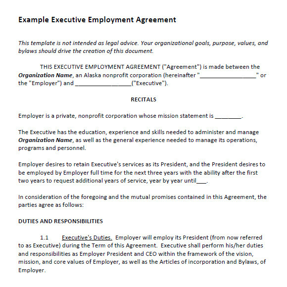 sample executive agreement