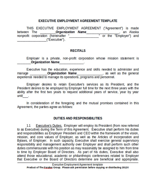 executive employment agreement