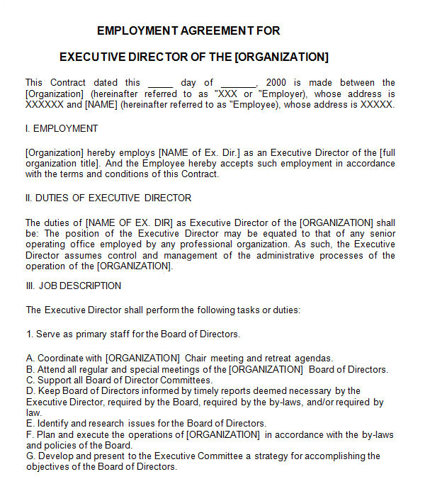 executive agreement template