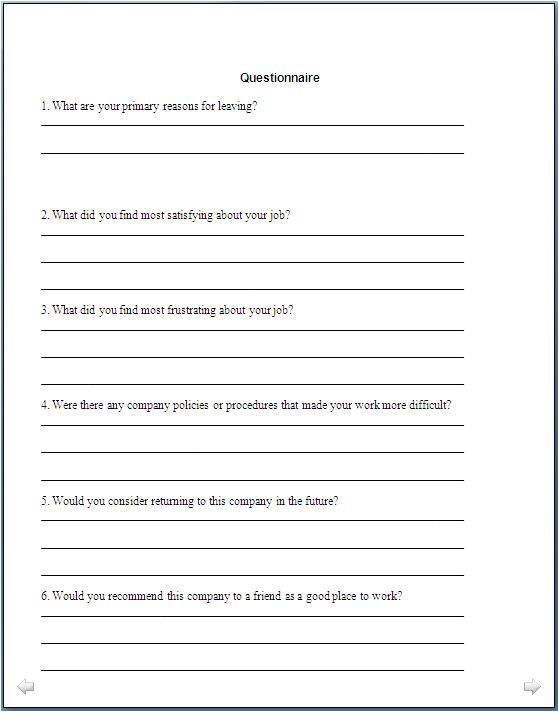 interview questions template