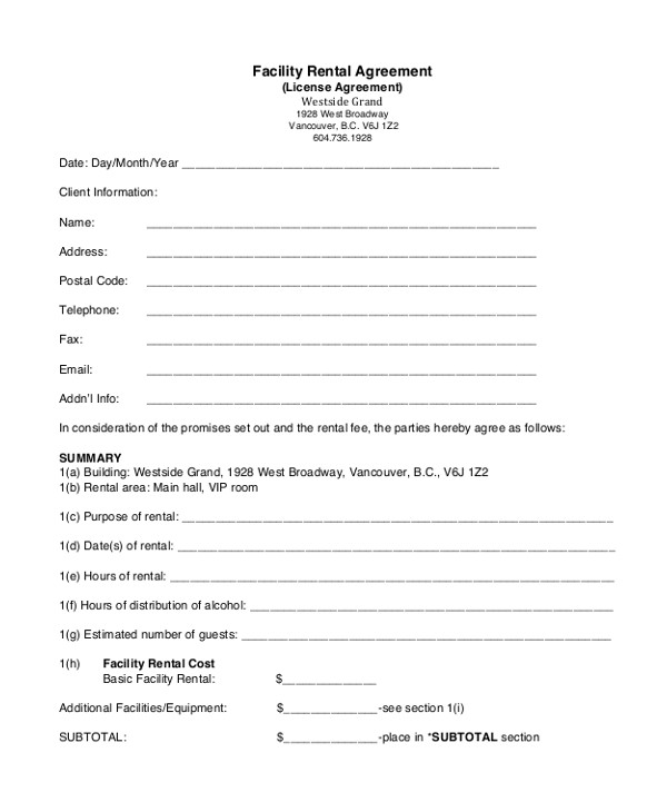 renters agreement form