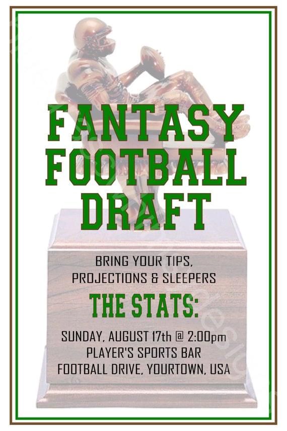 fantasy football draft 4x6 printable