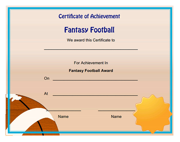 sports certificate template