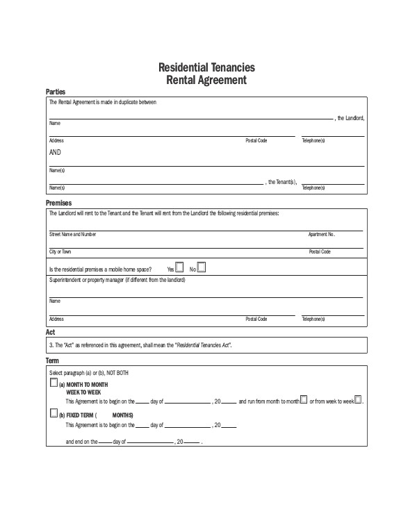 Flat Rental Contract Template Apartment Rental Agreement 8 Free Word Pdf Documents