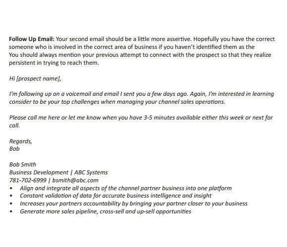 Follow Up Email Templates for Business Sample Follow Up Email 5 Examples format