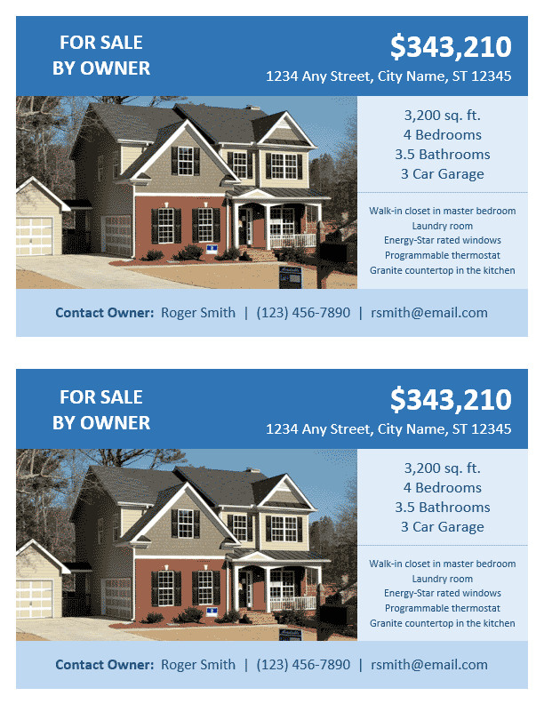 For Sale by Owner Flyer Template Fsbo Flyer Template for Word