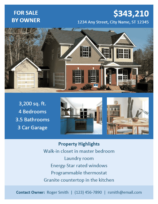For Sale by Owner Flyer Template Word Fsbo Flyer Template for Word