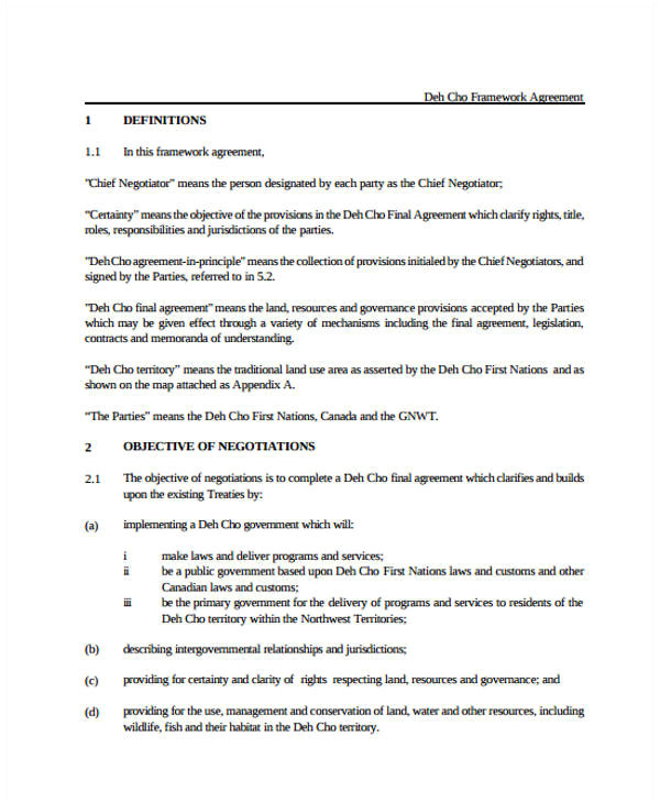 framework agreement template