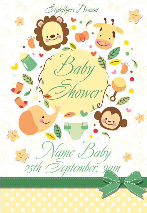 baby shower free flyer template
