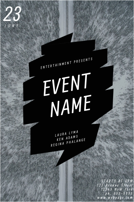 black and white event flyer template